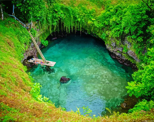 Samoa Beach Cave Paint By Numbers
