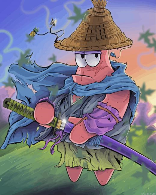 Samurai Patrick Star Painting By Numberss.png