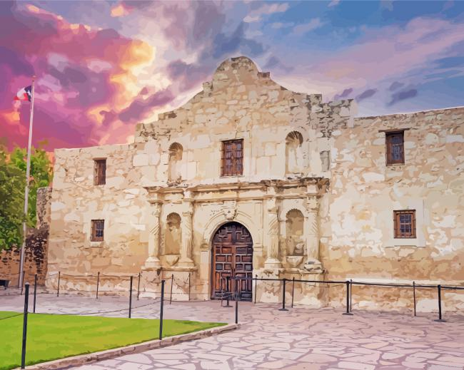 San Antonio City Purple Sky Painting By Numberss.png