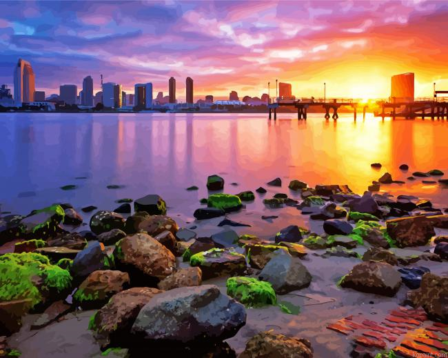 San Diego Skyline Viewpoint Coronado Painting By Numberss.png