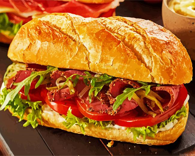 Sandwich Food Painting By Numberss.png