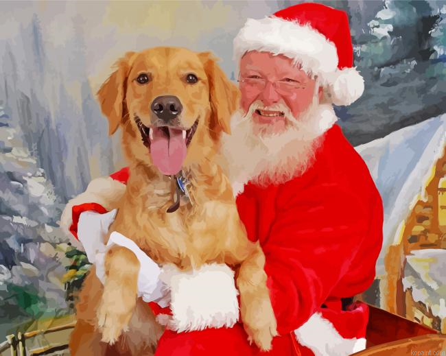 Santa And Puppy Painting By Numberss.png