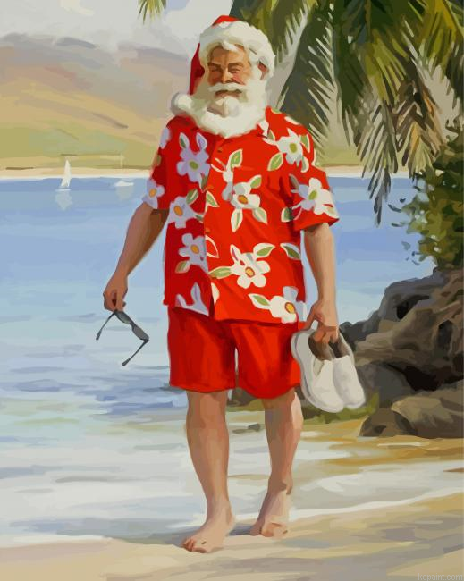 Santa Beach Painting By Numberss.png