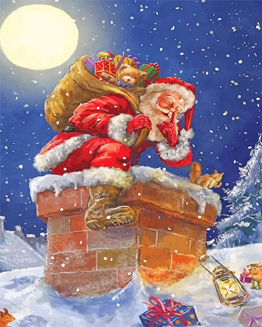 Santa Christmas Gifts New Painting By Numberss.png