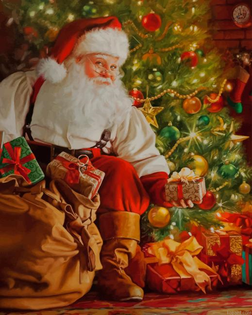 Santa Christmas New Painting By Numberss.png
