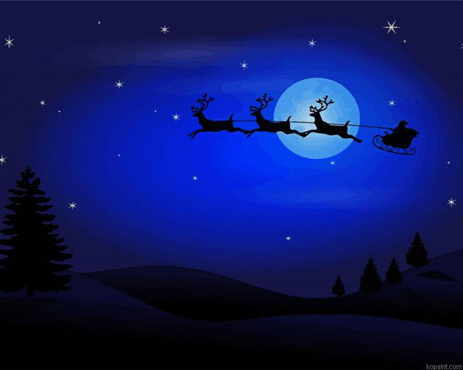 Santa Claus Silhouette Painting By Numberss.png