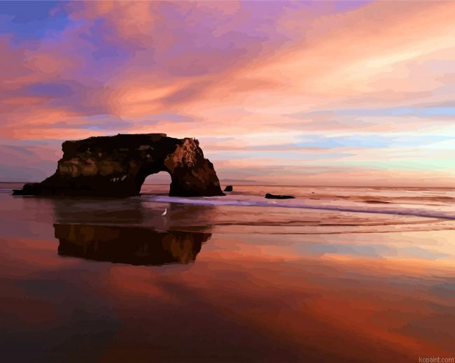 Santa Cruz Beach At Sunset Painting By Numberss.png