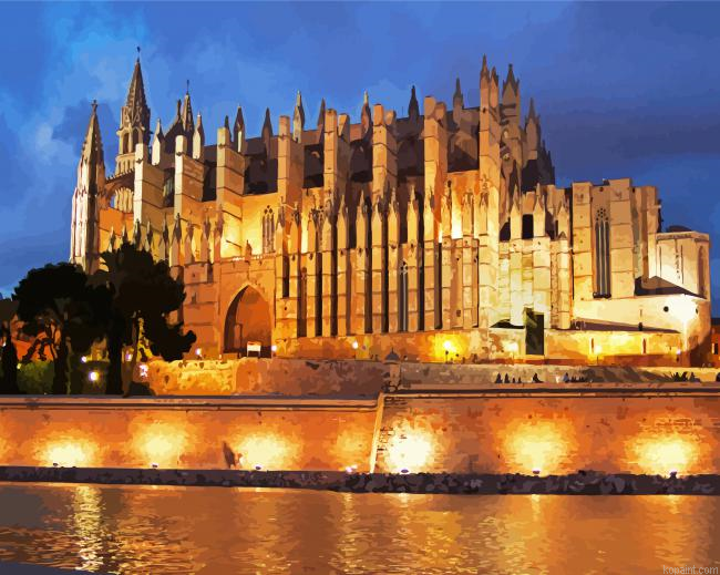 Santa Maria Cathedral Palma De Mallorca Painting By Numberss.png