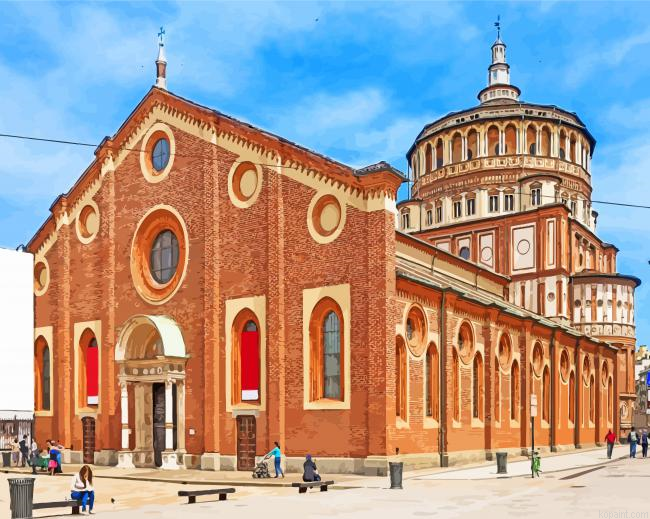 Santa Maria Delle Grazie Milan Painting By Numberss.png
