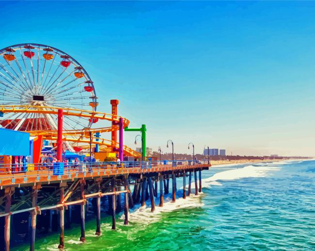 Santa Monica Beach Paint By Numbers