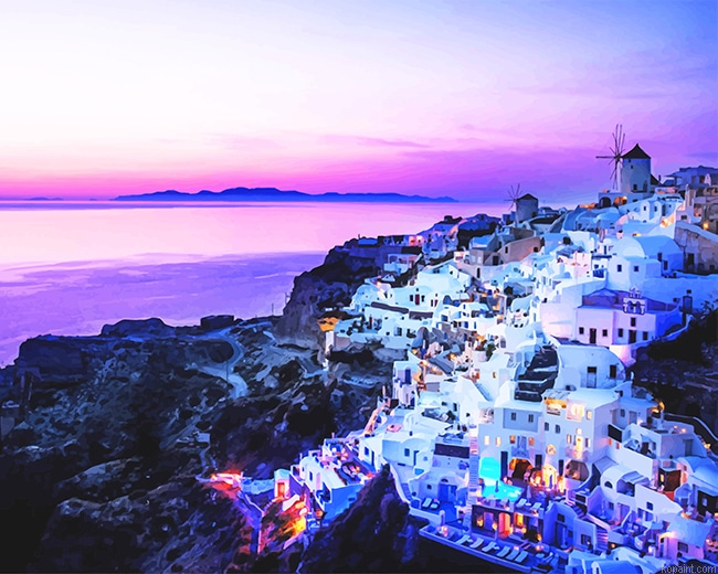 Santorini Island Greece New Painting By Numberss.png