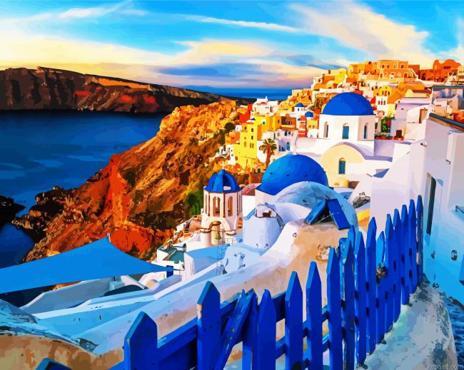 Santorini Thera Seascape Painting By Numberss.png