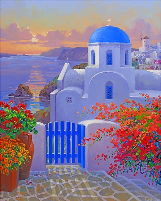 Santorini Thira Island Paint By Numbers