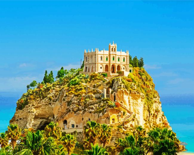 Santuario Di Santa Maria Dell Isola Di Tropea Calabria Painting By Numberss.png