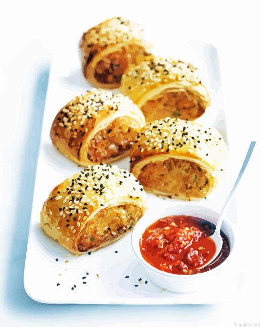 Sausage Roll With Hot Sauce Painting By Numberss.png