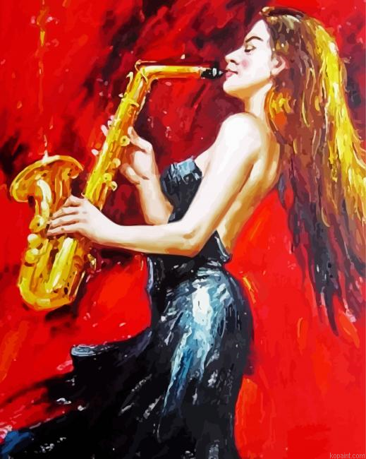 Saxophone Lady Art Paint By Numbers