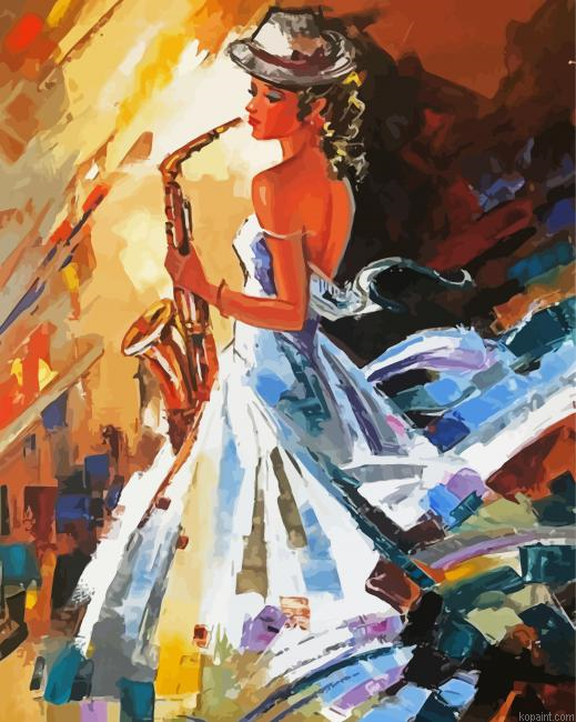 Saxophone Lady Painting By Numberss.png