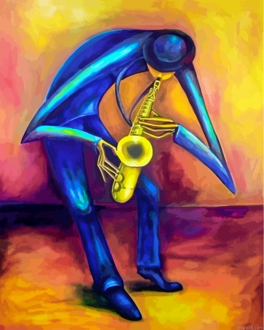 Saxophone Player Art Painting By Numberss.png