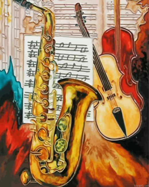 Saxophonist Art Painting By Numberss.png