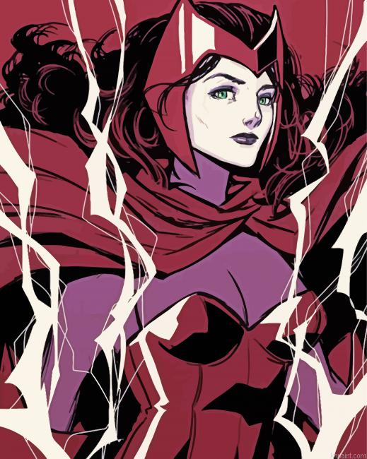 Scarlet Witch Art Painting By Numberss.png