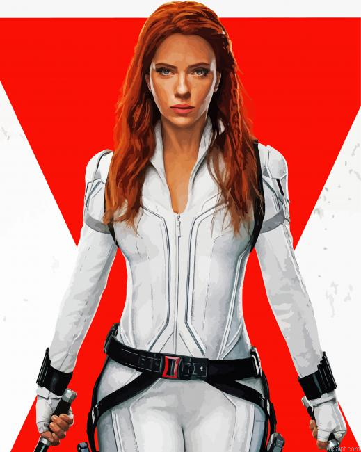 Scarlett Johansson Black Widow Movie Painting By Numberss.png