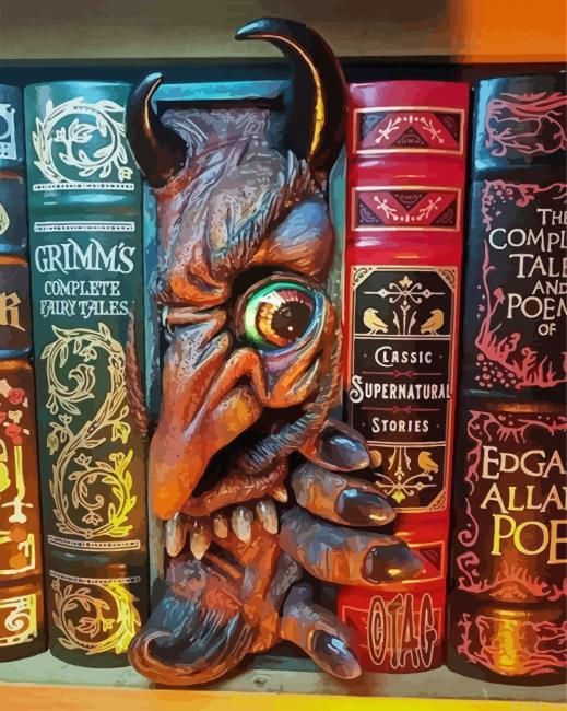 Scary Bookshelf Painting By Numberss.png