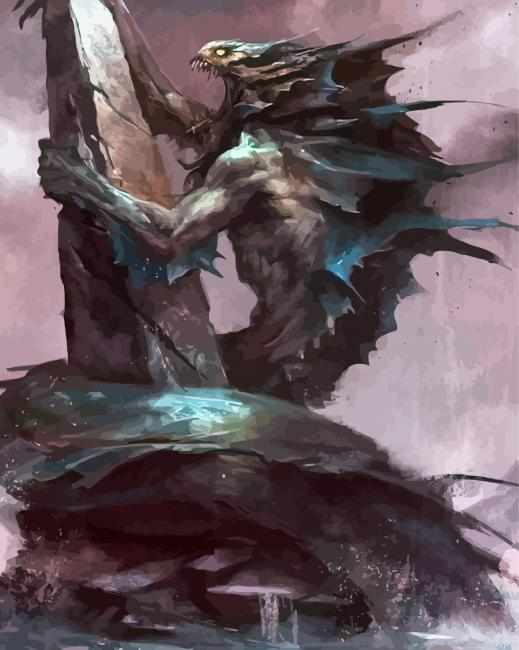 Scary Dagon Painting By Numberss.png