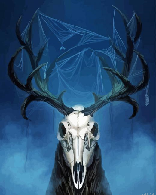 Scary Deer Skull Painting By Numberss.png