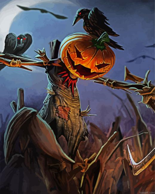 Scary Scarecrow Halloween Painting By Numberss.png