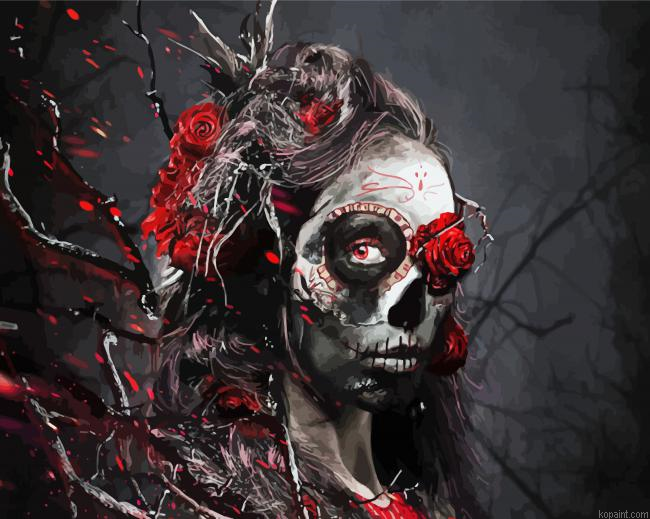 Scary Sugar Skull Woman Painting By Numberss.png
