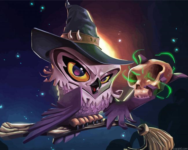 Scary Witch Owl Painting By Numberss.png