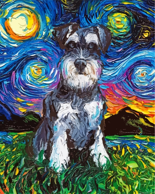 Schnauzer Starry Night Painting By Numberss.png