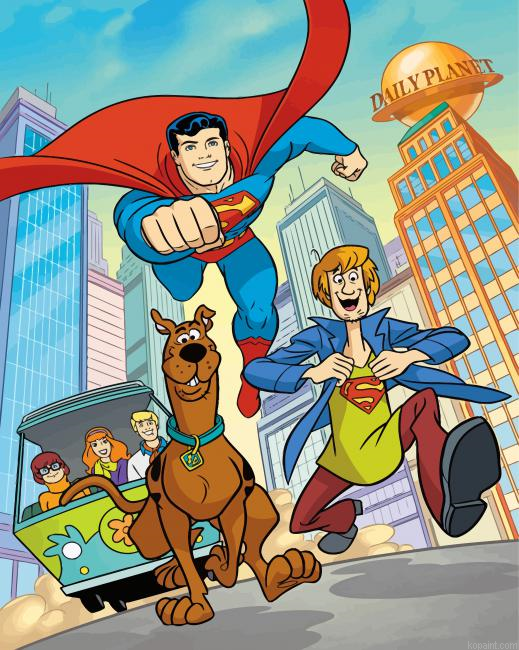 Scooby Doo And Superman Painting By Numberss.png