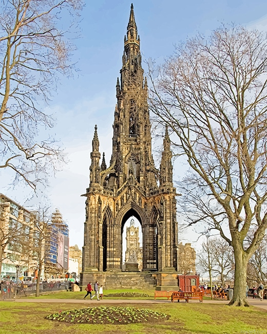 Scott Monument Princess Street Edinburgh New Painting By Numberss.png