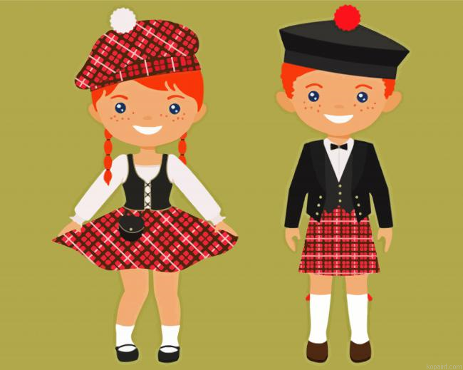 Scottish Girl And Boy Painting By Numberss.png