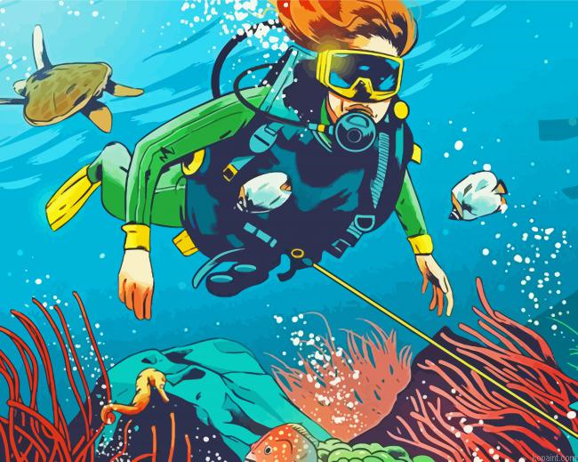 Scuba Diver Painting By Numberss.png