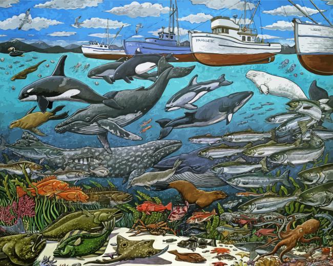Sea Animals Art Painting By Numberss.png