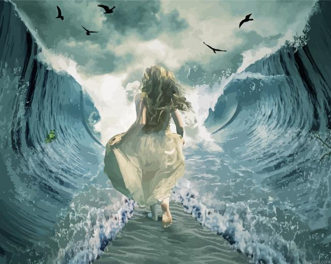 Sea Girl Running Paint By Numbers