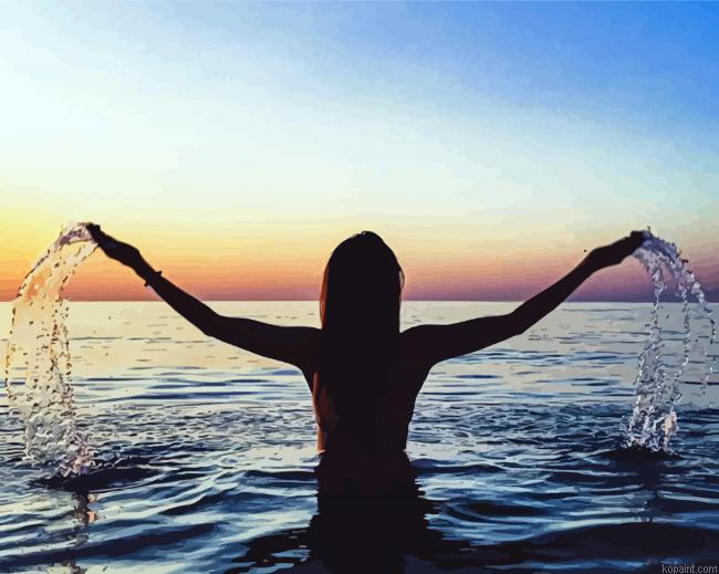 Sea Girl Silhouette Painting By Numberss.png