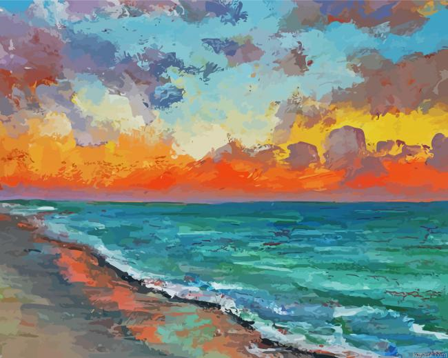Seascape In Florida Art Painting By Numberss.png