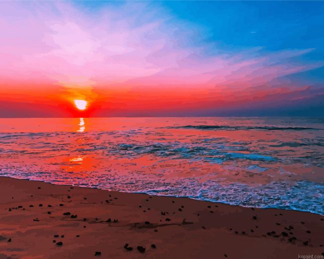 Seascape Sunset New Jersey Beach Painting By Numberss.png
