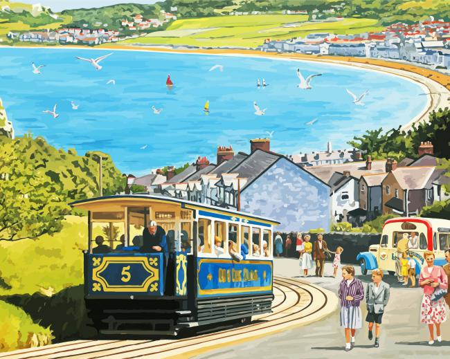 Seaside Tram Painting By Numberss.png