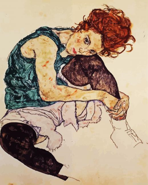 Seated Woman With Bent Knee Painting By Numberss.png