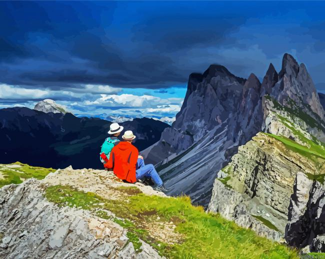 Seceda Mountain Italy Landscape Paint By Numbers