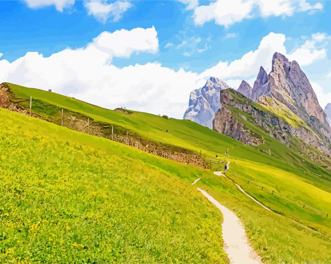 Seceda Mountain Italy Painting By Numberss.png
