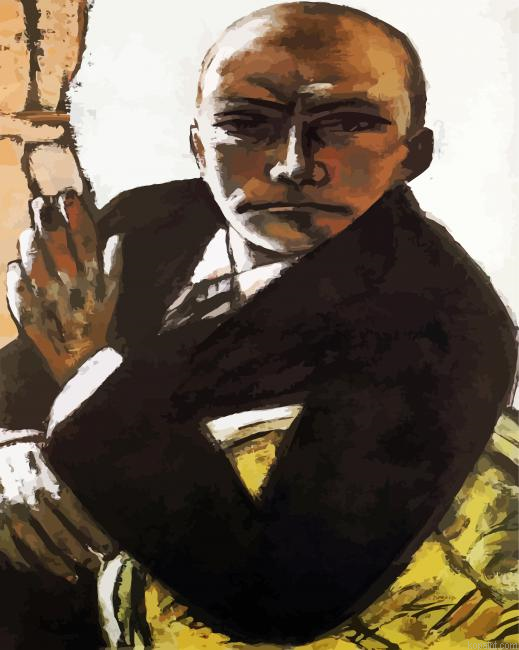 Selbstbildnis In Schwarz By Beckmann Paint By Numbers.png