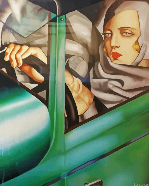 Self Portrait In the Green Bugatti Lempicka Paint By Numbers