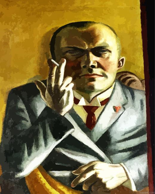 Self Portrait With A Cigarette By Beckmann Paint By Numbers.png