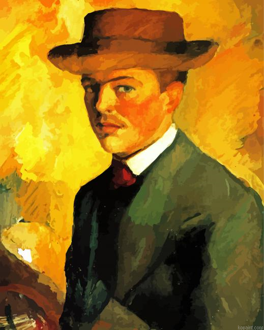 Self Portrait With Hat Painting By Numberss.png