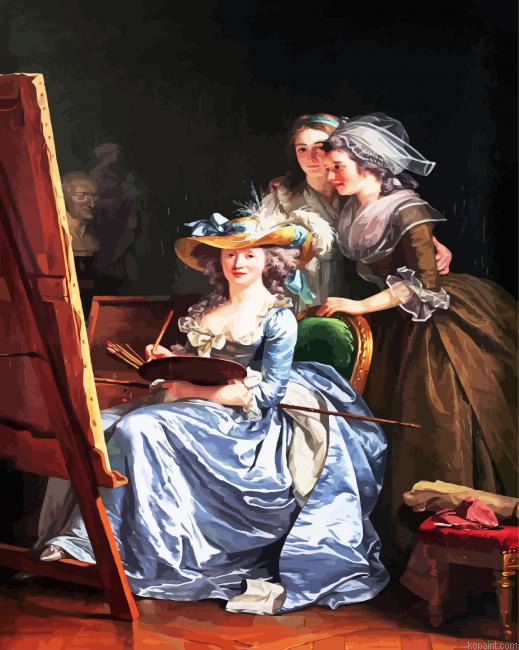 Self Portrait With Two Pupils Guiard Painting By Numberss.png